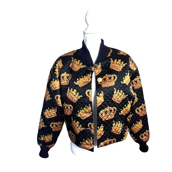 Classiques Jackets & Blazers - Vintage Classiques Silk Quilted Puffer Jacket Gold Button Hong Kong S